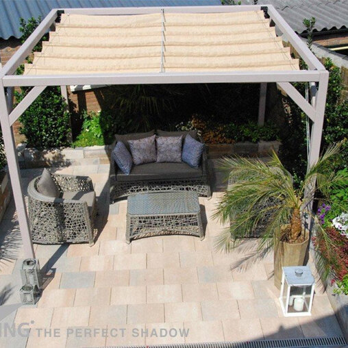 Pergola Aluminium wit 'Stand Alone' 3,19 x 3,19 meter